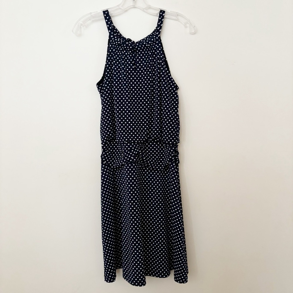 Carole Little Womens‎ Dress Halter Top Polka Dot Blue and White Size 8